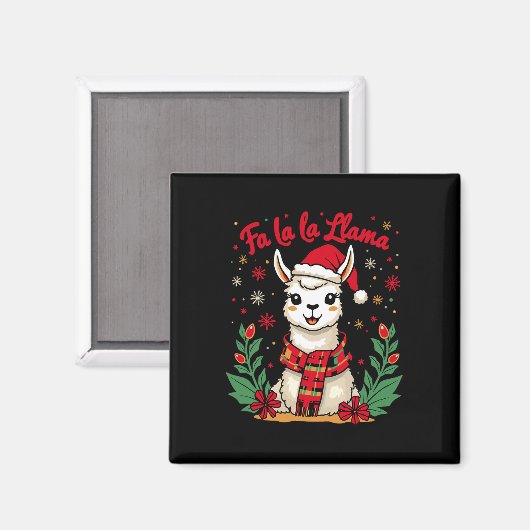 Fa La La Llama Grappig Llama Kerst Alpaca Dier Magneet (Voorkant / Achterkant)