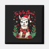 Fa La La Llama Grappig Llama Kerst Alpaca Dier Magneet (Voorkant)