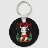 Fa La La Llama Grappig Llama Kerst Alpaca Dier Sleutelhanger (Voorkant)