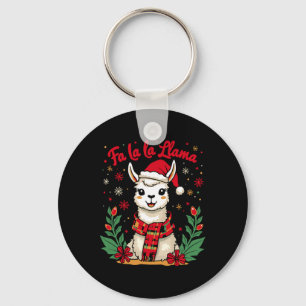 Fa La La Llama Grappig Llama Kerst Alpaca Dier Sleutelhanger
