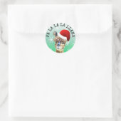 Fa La La Llama Grappige Alpaca Kerstmis Ronde Sticker (Tas)