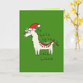 Fa la la Llama Grappige Kerstkaart Kaart (Gele Bloem)
