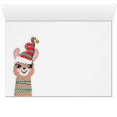 Fa la la Llama Holiday Greeting Card (Binenzijde Horizontaal (Onderkant))