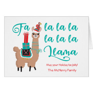 Fa la la Llama Holiday Greeting Card