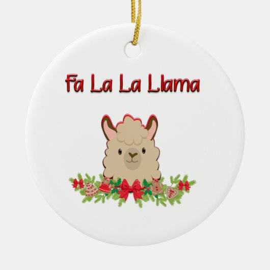 Fa La la Llama Keramisch Ornament (Voorkant)