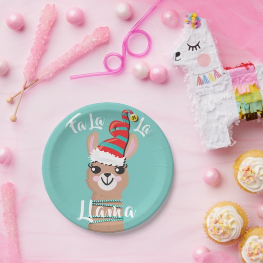 fa la la llama Kerstfeestdag borden Papieren Bordje (Feest)