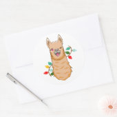 Fa la la Llama kerstkerstkerstkerstkerstman Ronde Sticker (Envelop)