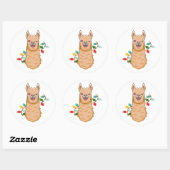 Fa la la Llama kerstkerstkerstkerstkerstman Ronde Sticker (Vel)