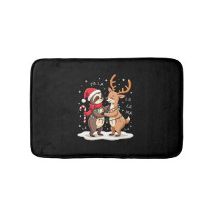 Fa La La Llama Kerstlichten Luiaard Rid Llama Kers Badmat