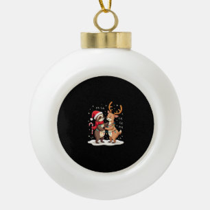 Fa La La Llama Kerstlichten Luiaard Rid Llama Kers Keramische Bal Ornament