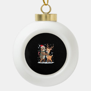 Fa La La Llama Kerstlichten Luiaard Rid Llama Kers Keramische Bal Ornament