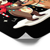 Fa La La Llama Kerstlichten Luiaard Rid Llama Kers Poster (Hoek)