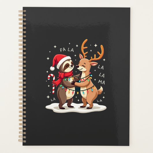 Fa La La Llama Kerstlichten Luiaard Ridder Llama K Planner (Voorkant)