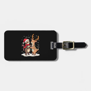 Fa La La Llama Kerstlichten Luiaard Ridding Llama Bagagelabel