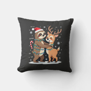 Fa La La Llama Kerstlichten Luiaard Ridding Llama Kussen