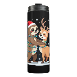 Fa La La Llama Kerstlichten Luiaard Ridding Llama Thermosbeker