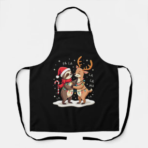 Fa La La Llama Kerstlichten Luiaard Riddt Llama Ke Schort
