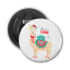 Fa La La Llama | Kerstmis Button Flesopener