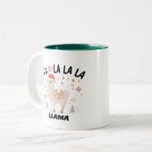 Fa La La Llama Kerstmis Grafisch Kunstontwerp Tweekleurige Koffiemok (Voorkant links)