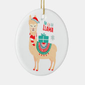 Fa La La Llama | Kerstmis Keramisch Ornament (Rechts)