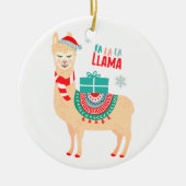 Fa La La Llama | Kerstmis Keramisch Ornament (Voorkant)