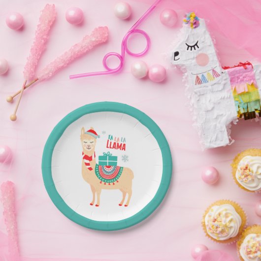 Fa La La Llama | Kerstmis Papieren Bordje (Feest)