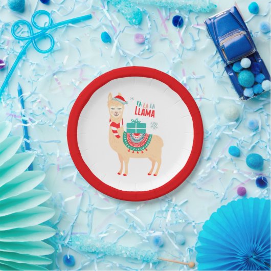 Fa La La Llama | Kerstmis Papieren Bordje (Feest)
