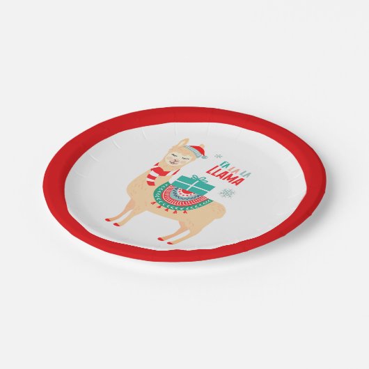 Fa La La Llama | Kerstmis Papieren Bordje (Gekanteld)