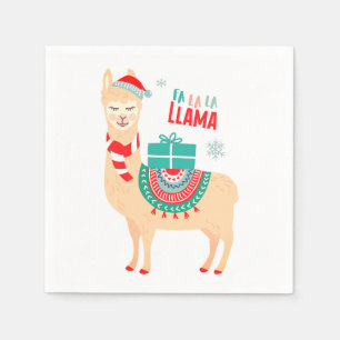 Fa La La Llama   Kerstmis Servet