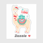 Fa La La Llama | Kerstmis Sticker (Vel)