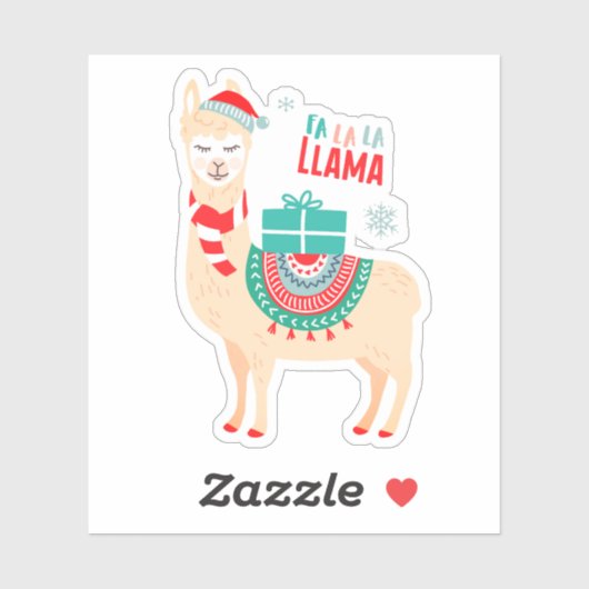 Fa La La Llama | Kerstmis Sticker (Vel)