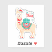 Fa La La Llama | Kerstmis Sticker (Vel)
