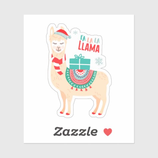 Fa La La Llama | Kerstmis Sticker (Vel)