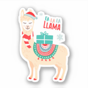 Fa La La Llama   Kerstmis Sticker