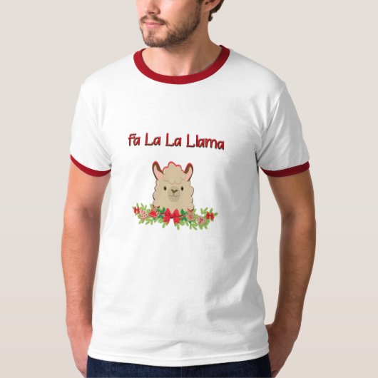 Fa La La Llama Kerstmis T-shirt (Voorkant)