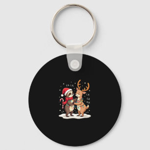 Fa La La Llama Kerstverlichting Luiaard Rijden Lla Sleutelhanger