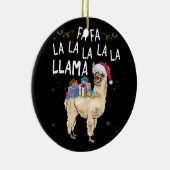 Fa La La Llama llama kerstmis met kerstbox Keramisch Ornament (Rechts)