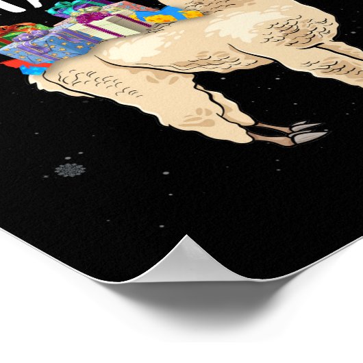 Fa La La Llama llama kerstmis met kerstbox Poster (Hoek)