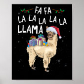 Fa La La Llama llama kerstmis met kerstbox Poster (Voorkant)