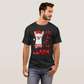 Fa La La Llama Shirt, Funny Llama met Kerstmis Paj T-shirt (Voorkant volledig)