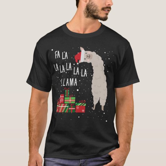 Fa La La Llama Shirt - Kerstmis met Llama (Voorkant)