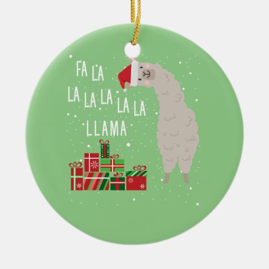 Fa La La Llama Shirt - Kerstmis met Llama Keramisch Ornament (Voorkant)