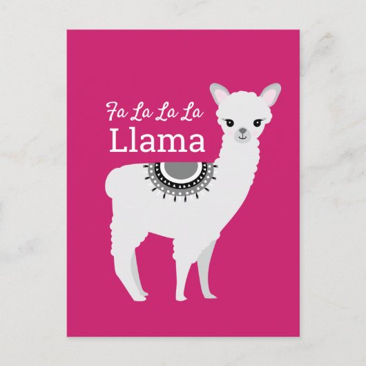"Fa La La Llama" Vakantie Briefkaart (Voorkant)