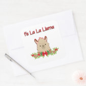 Fa La La Llama Vierkante Sticker (Envelop)