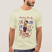 Fa La La Llama Voeg familienaam toe Christmas Unis T-shirt (Voorkant)