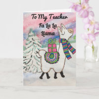 Fa la la llama voor mijn lerares Schattigee kerst