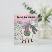 Fa La La Llama Whimsical Briefkaart (Staand voorkant)