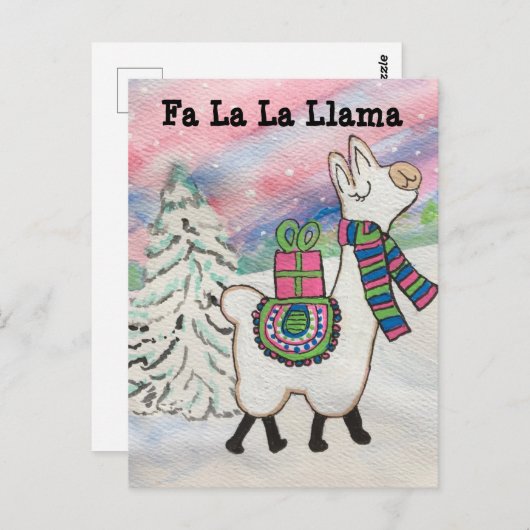Fa La La Llama Whimsical Briefkaart (Voorkant / Achterkant)