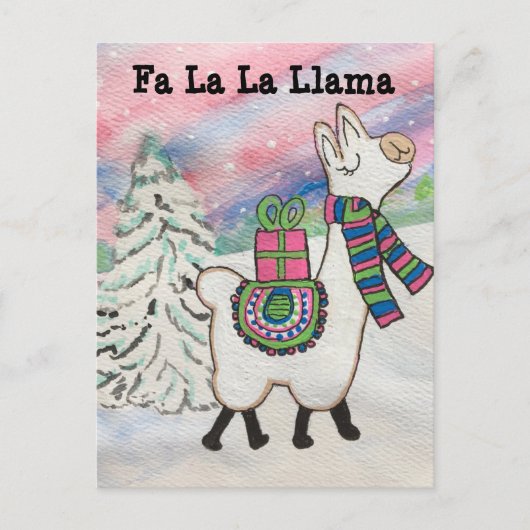 Fa La La Llama Whimsical Briefkaart (Voorkant)