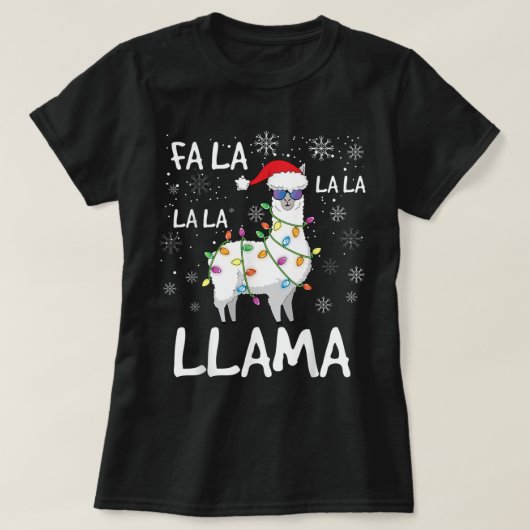 Fa La La Llama Women Mannen Kinder Funny Llama Chr T-shirt (Design voorkant)